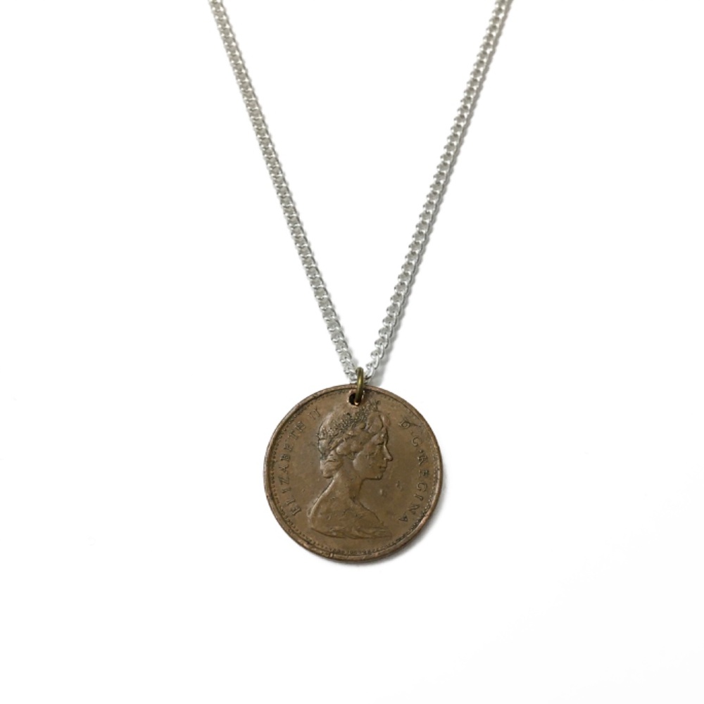 Vintage 1967 Lucky Penny Necklace, Centennial Rock Dove Coin - Picture 2 of 4